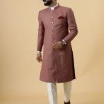 Classic Rosewood Achkan for Men | Elegant Ethnic Wear | Jaipurio